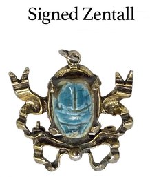 Lot 964LC - 1960-70s Mid-Century Brutalist Egyptian Revival Scarab Signed Zentall American Designer
