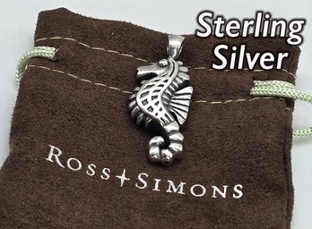Lot 831LC - Ross & Simons Sterling Silver Seahorse Pendant With Felt Pouch & Original Box