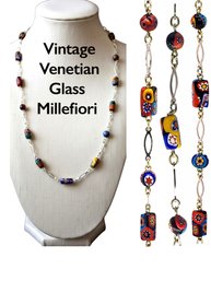Lot 936WA - Venetian Glass Millefiori Beads Vintage Long Necklace