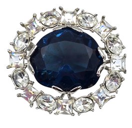 Lot 956WA - Crystal Blue & Clear Brooch