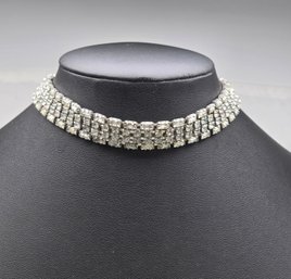 Lot 961WA - Iconic Gatsby Glam! Mid Century Brilliant Rhinestone Choker Necklace