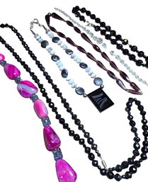 Lot 973WA - 6 Necklaces - Crystals / Beads / Stones Use For Re-purpose Jewelry Making Or Wearing!
