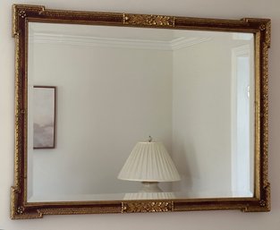Lot 319 - Stunning Antiqued Mirror Frame With Beveled Mirror - Gold Gilt - Large Statment Piece