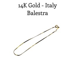 Lot 7DD- 14K Gold Italy- Signed Balestra - Bracelet - WE SHIP! - Weight In Photos