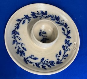 Lot 2SD- Salmon Falls Stoneware Chip And Dip Platter Tray - Dover, NH Kitchen Pottery