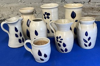 Lot 5SD- Williamsburg Pottery Vases- Pitchers- Crocks- Various Sizes - Lot Of 8