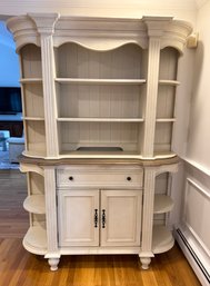 Lot 12- Gorgeous Farmhouse Glam! Hutch China Cabinet - Two Pieces - Use Bottom As Buffet