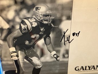 Lot 482 - Black & White Autographed Photo Of NE Patriots Tebucky Jones #34 Safety By Galden's Sports Outdoor