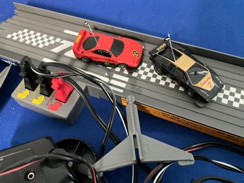 Lot 48- 1980s TYCO TCR Slotless Racing Race Track Set Toy - Sports Car Challenge- Lamborghini- With Flags