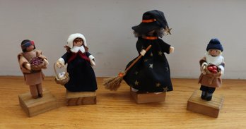 Lot 223CV - Vintage Signed German D. Helfen Hand Crafted And Painted Miniature Pil Dolls - Lot Of 4