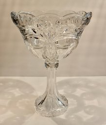 Lot 266CV -  Vintage Anchor Hocking Clear Glass Footed Compote