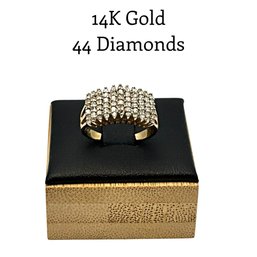 Lot 39DD- 14K Gold With 44 Diamonds Ring Size 6 - WE SHIP! Weight In Photos