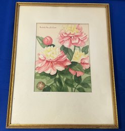 Lot 91SES- PRETTY! Original Watercolor Floral Art By Rachel Bouthillier - Framed