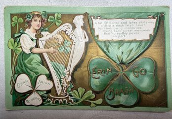 Lot 367SES - Erin Go Braugh! Early 1900s St. Patrick's Day Ireland Irish Postcard