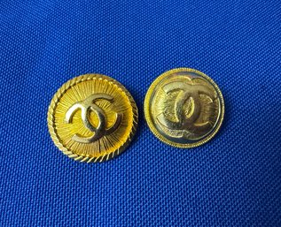Lot 44WA- CHANEL- Two Vintage Buttons - One Is Signed