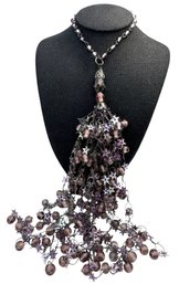 Lot 64WA- PRETTY! Purple Glass & Stars Dangling Doo Hickey Decor