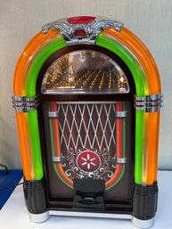 Lot 364SES- Retro Style Tabletop Rare Bluetooth Jukebox With Dock LED Lighting- Lights Up