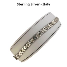 Lot 25DD - Sterling Silver Italy Weave Bracelet Measuring 7.25 Inches