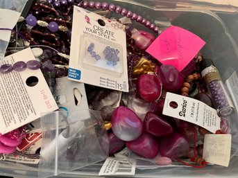 Lot 18WA- Jewelry Making Supplies - Purple Beads- Crystals- Gemstones- Quartz- Faux Pearls- Agate
