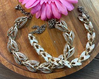 Lot 460LC - 1960s Mid Century Silvertone Choker Necklaces - Lot Of 2