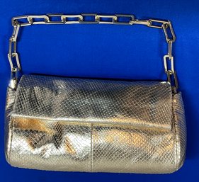 Lot 415- NEW! Gold Leather Shoulder Bag Purse By Vince Camuto