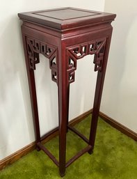 Lot 81- Antique Chinese Solid Wood Rosewood Tall Plant Stand - Asian Home Decor