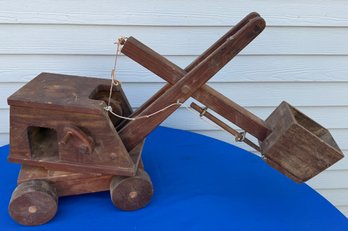 Lot 460 - Wooden Digger Vintage Truck - Childs Toy - Creative Plaything
