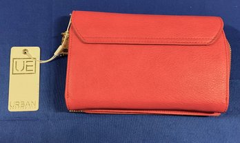 Lot 431- NEW Urban Expression Red Vegan Crossbody Long Strap Purse Bag Wallet - Faux Leather