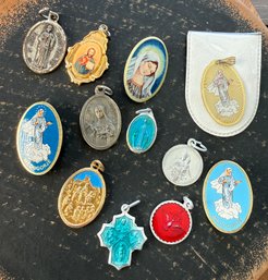 Lot 523LC - Religious Collection - St Theresa, St Jude Italy & Saint Frances Pendants & Pin