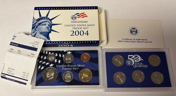 Lot 415SES - 2004 United States Mint 11 US Coins Proof Set - Michigan-florida-texas-iowa-wisconsin
