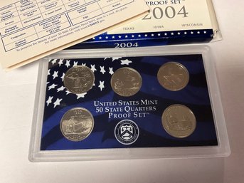 Lot 419SES- 2004 States MI, FL, TX, IO, WI United States US Quarter Proof Set