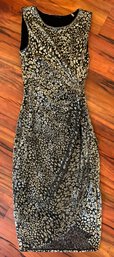 Lot 447- Tahari Cocktail Black And Gold Dress Womens Size Small