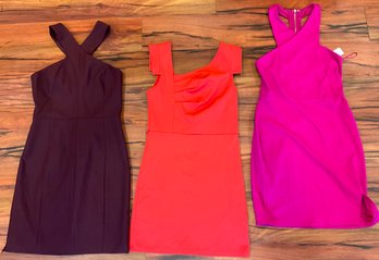 Lot 451- New Express Pink - Bebe Orange - Elizabeth & James Maroon Dress Size S 4-6 Lot Of 3
