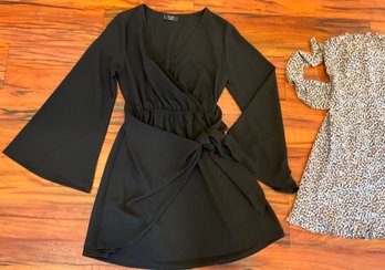 Lot 454- Vici Black Dress & Cotton Candy Floral Halter Dress Womens Size Small