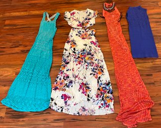 Lot 455- Bebe Long Summer Fitting Dresses And Blue Short Mini - Lot Of 4 - XS -S Womens Clothing