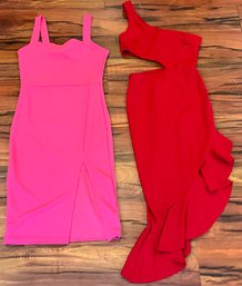Lot 457- VICI Red Cut Out Dress And Pink Stretch Dress From Shein - Womens Size Small