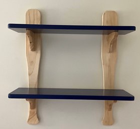 Lot 50- Nice Quality! Baseball Bat Themed Wall Shelf - Blue Shelves