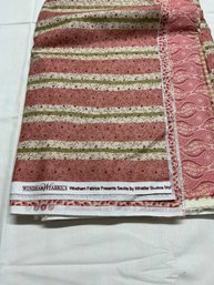 Lot 104Q - 8 Yards!  Fabric Windham Whistler Pink, Green & Cream Flower Design Cotton