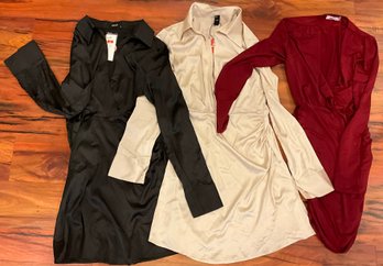 Lot 61- New Cider Dresses - Black - Cream - Maroon Womens Size Small Lot Of 3 - 2 Are NWT