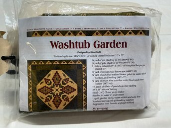 Lot 113Q - Washtub Garden Fabric Kit Includes Quilt Top Fabric Wool Binding And Pattern