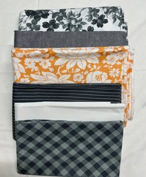 Lot 119Q - 11 Yards! Lot Of Gray, Seagreen & Yellow Flowers Fabric By Moda And Other Various Designers