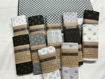 Lot 120Q - 8 Yards! Gray & Black Lot Of Fat Quarters And Yards From Primitive Gathering