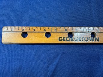 Lot 419- Antique 16 Hole Valve Holder Georgetown, MA  Auto Wooden Yard Stick - Mechanic - Garage - Auto Shop