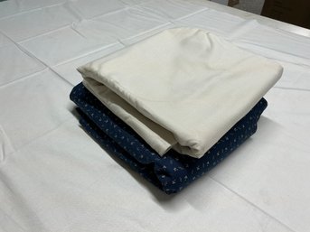 Lot 128Q - 6 Yards! Something Blue By Paula Barnes And Large Solid White Cotton For Backing