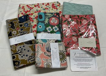 Lot 138Q- 8 Yards Designer Fabric - Threaded Needle Co Outdoor & Botanical, Cherries, Aqua, Faux Bois Cotton