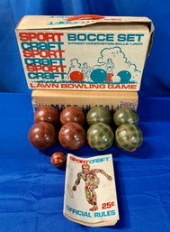 Lot 211 - Sport Craft Bocce Set In Original Box - Italy - Nice Condition - Vintage Lawn Bowling Game