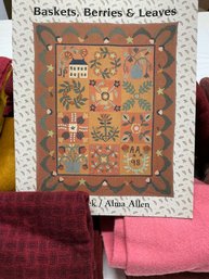 Lot 158Q - Pin Cushion Kits - Red Fabric - Autumn Colors Mixed In Various Shades & Designs