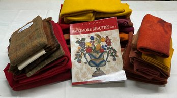 Lot 163Q- Wool Fabric - Autumn Colors - Full Bin - Baltimore Beauties Book