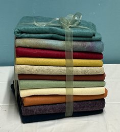 Lot 171Q- 11 Yards! Gorgeous Wool Fabric - 11 Different Colors, Green, Rust, Blue, Autumn