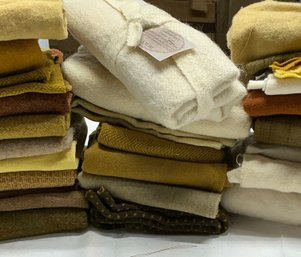 Lot 168Q- Bin Full Of Wool, Vintage Wood, Mustard Yellow Plant, Autumn Colors, Feather Tree, Plus New Kits